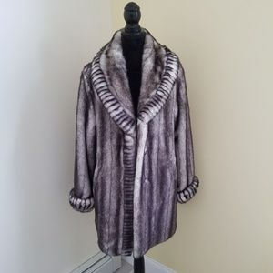 Dennis Basso faux mink coat -xs